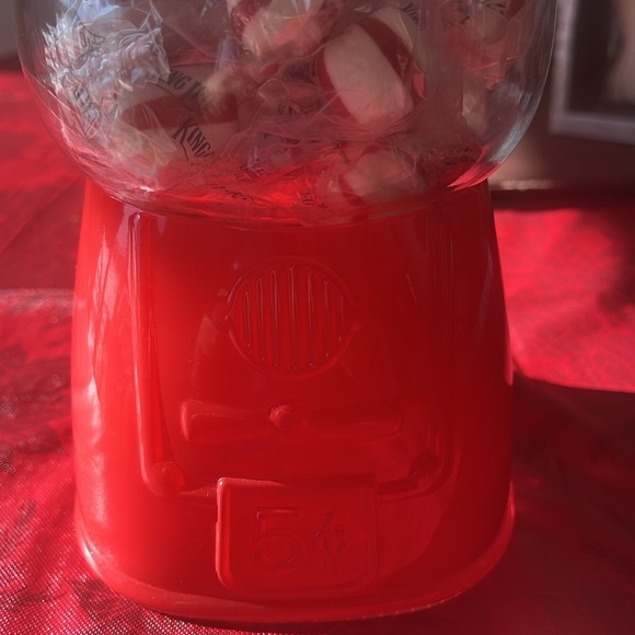 Sleigh Bell Bisto candy gum ball jar. Filled with Mint candy. New. - Picture 8 of 10